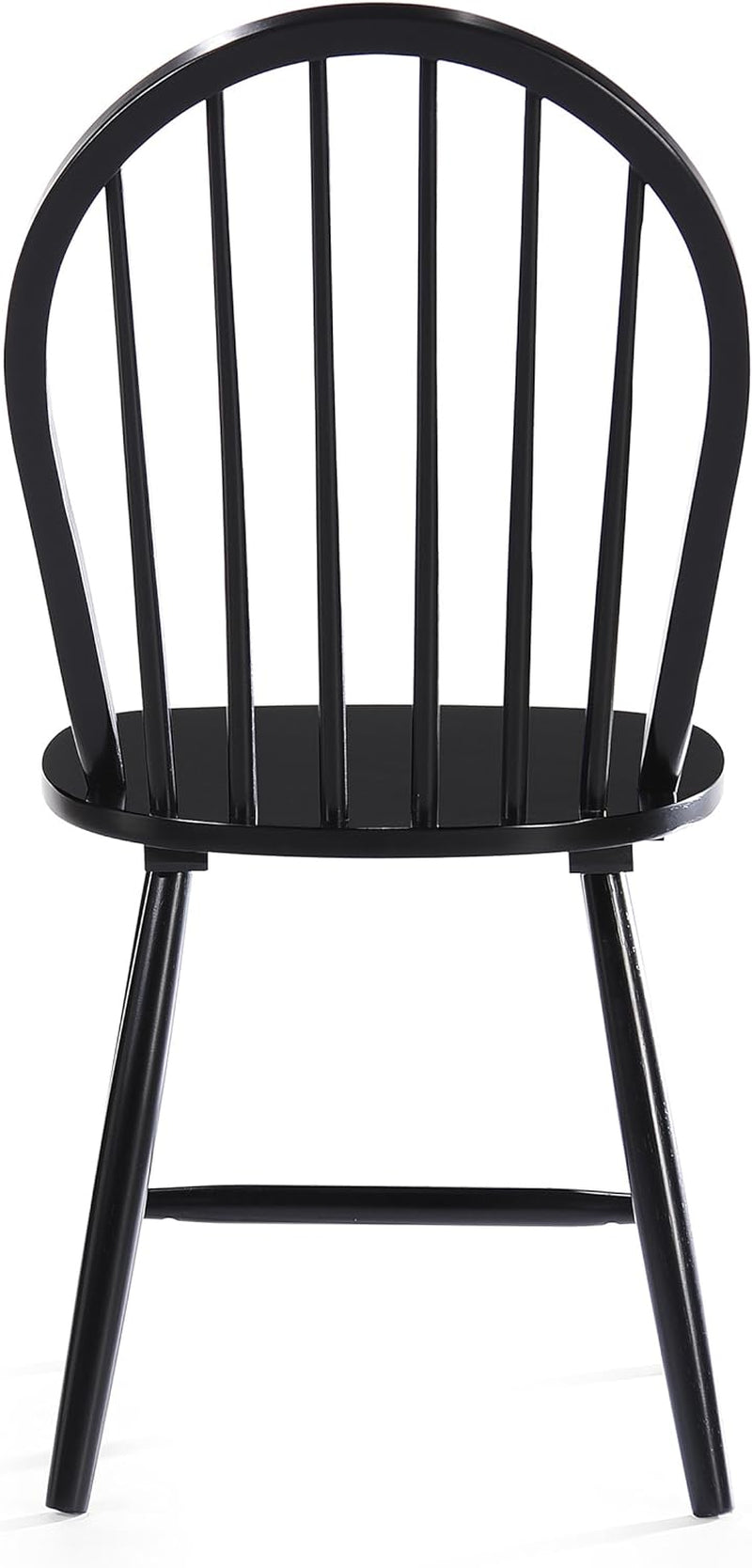 Declan Farmhouse Cottage High Back Spindled Rubberwood Dining Chairs, 2-Pcs Set, Black