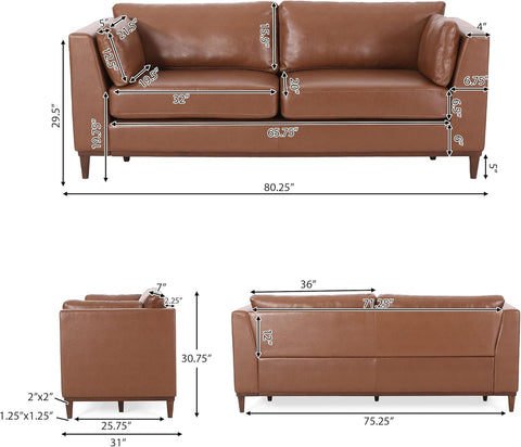 Warbler Sofas, Cognac Brown