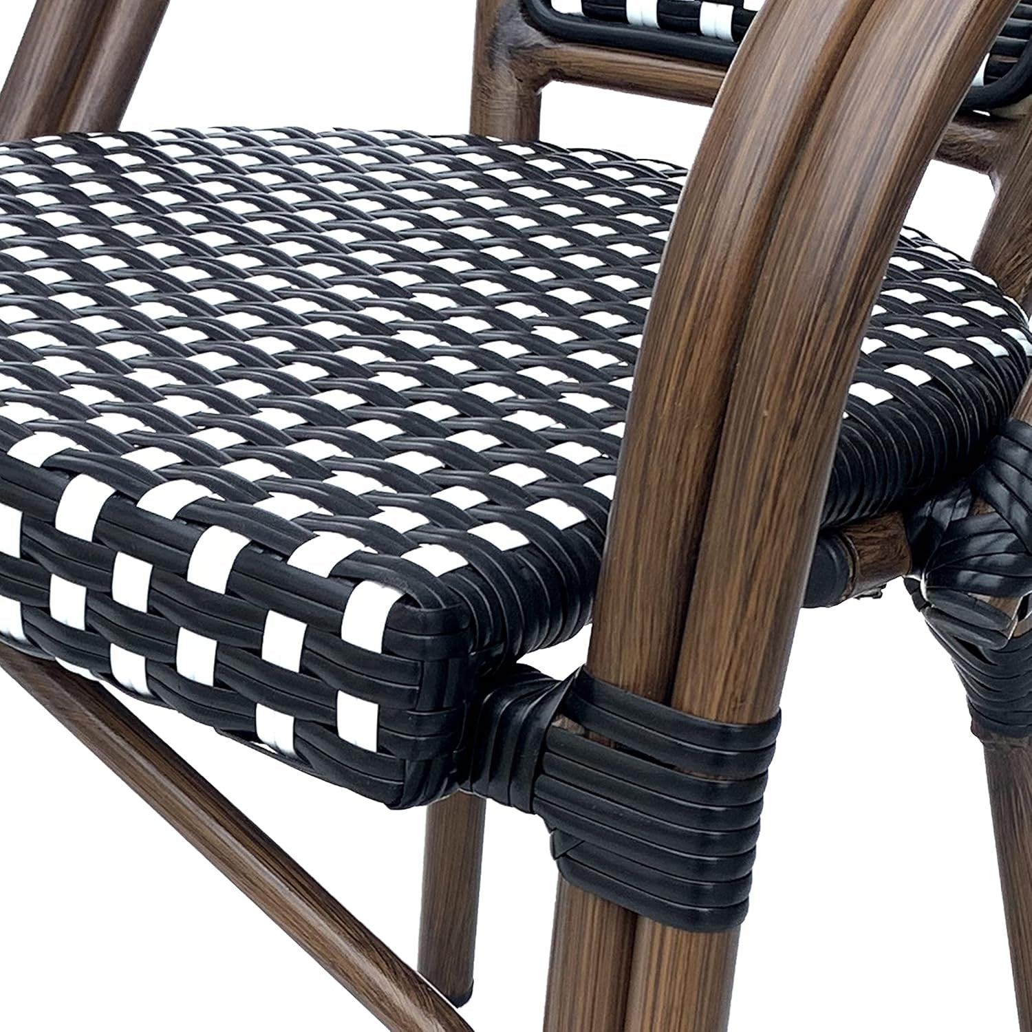 Brianna Bistro Chairs, Black + White + Brown Wood