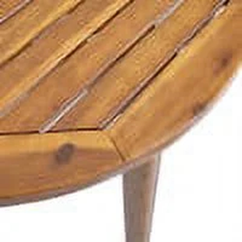 Cassell Outdoor 3 Piece Acacia Wood Bistro Set, Teak