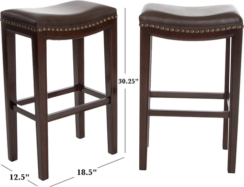 Avondale Backless Bar Stools,12"D X 18.13"W X 30"H, 2-Pcs Set, Brown