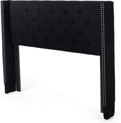 Contemporary Upholstered Queen/Full Headboard, Black