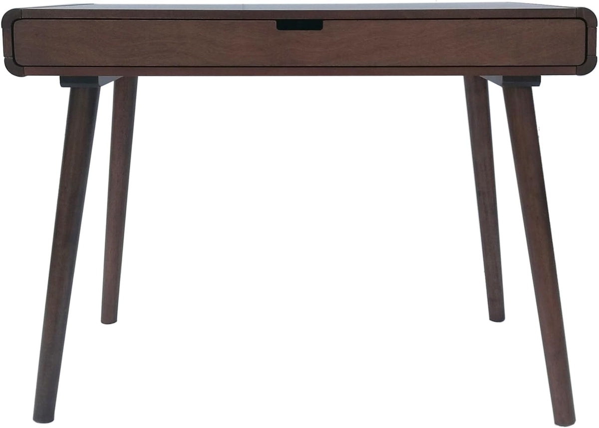 Peninah Mid-Century Rubberwood Writing Desk, Medium Brown, 23.5 Inches Deep X 40.10 Inches Wide X 30. 00 Inches High