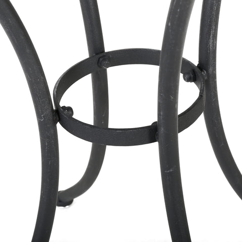 Tottenham Outdoor Iron Bistro Set, Black Sand