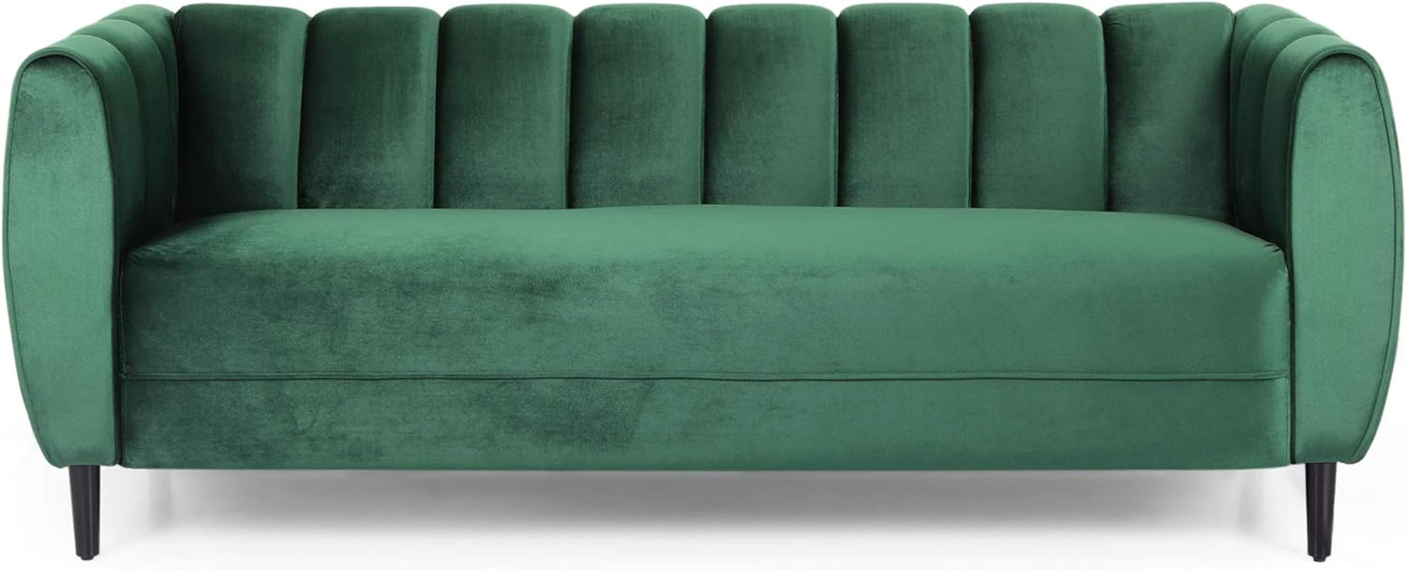 Miranda Velvet 3 Seater Sofa, Emerald, Dark Brown